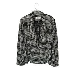 Calvin Klein Black White Office Business Office Career Sweater Blazer Size 14